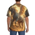 thumbnail image 7 of Balery Golden Winged White Horse Men's Casual Button Down Shirt Short Sleeve Textured Summer Cuban Beach Shirts-4X-Large, 7 of 7