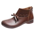 thumbnail image 2 of DPTALR Hiver Rétro Petit Cuir Femme Nœud Fermeture Éclair Arrière Bas, 2 of 9