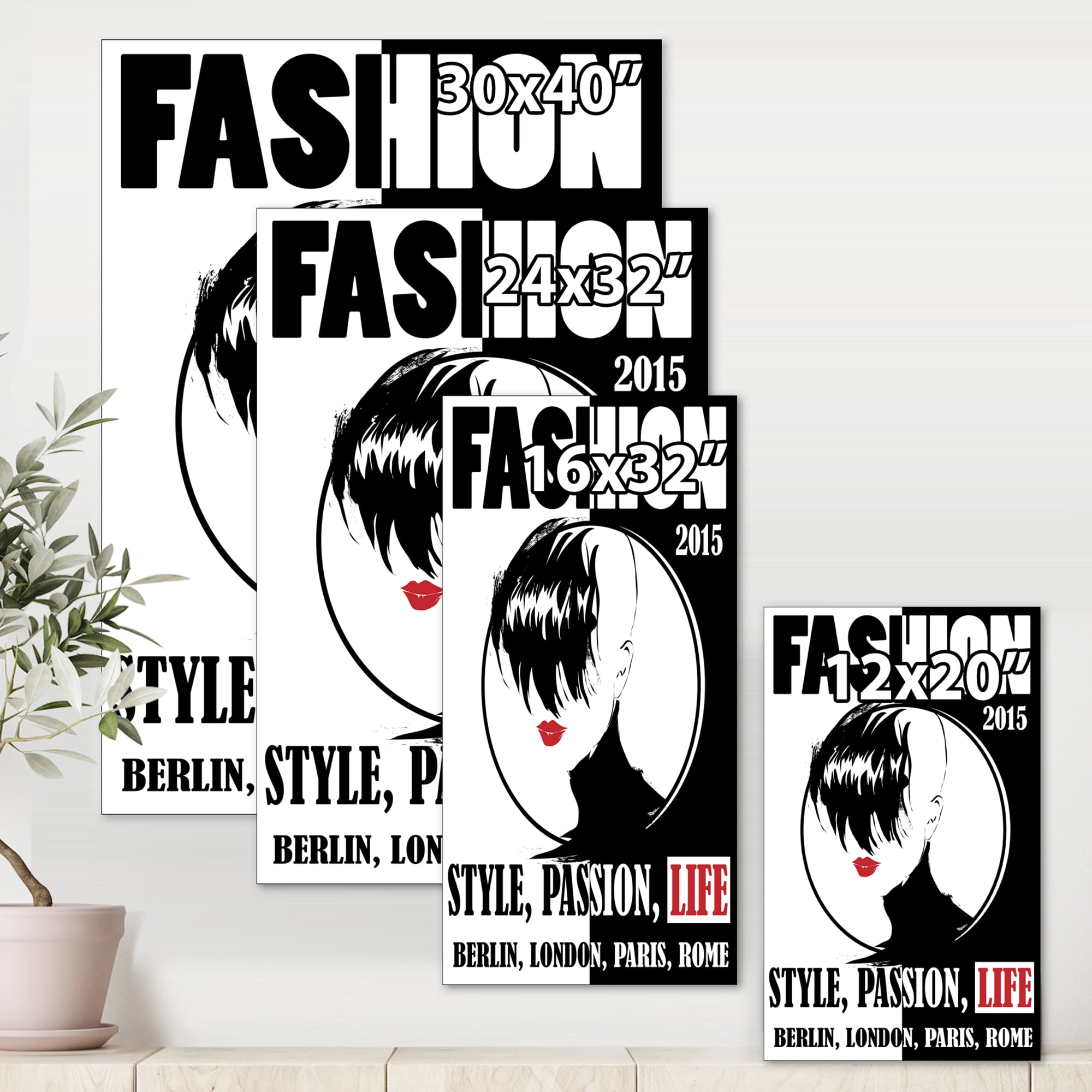 Designart ' Style Passion Life Fashion Woman III ' Vintage Canvas Wall Art Print