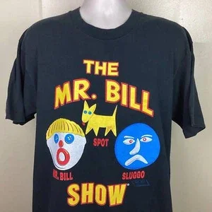 1992 The Mr Bill Show T-Shirt Black XL 90s Sluggo Saturday Night Live