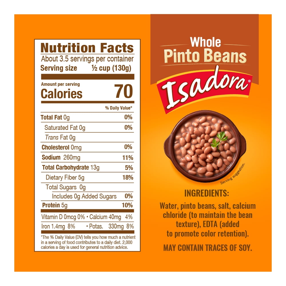 (5 pack) Isadora Whole Pinto Beans in a Pouch, 16 oz