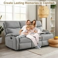 thumbnail image 4 of Light Grey Luxury 3+2 Seater Reclining Sofa Set, Oversized Faux Leather Recliner Couch Combination for Spacious Living Rooms and Home Theaters, 4 of 7