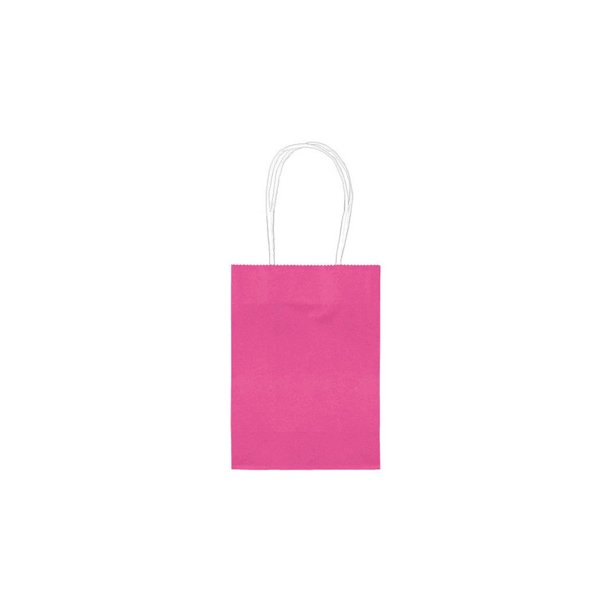 5" Bright Pink Kraft Paper Bag (24 Pack)