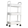 thumbnail image 1 of Organizador de almacenamiento rodante de 3 capas Sunnimix Estante de almacenamiento de baño Blanco, 1 of 8