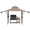 khaki, variant on 8x5 Grill Gazebo Outdoor BBQ Canopy with Adjustable Dual Side Awnings, Double Tier Vented Roof, Heavy Duty Grill Shelter with 10 Hooks & Ceiling Light Hook and 4 Led Lights for Backyard Patio,Claret