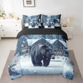 thumbnail image 2 of Castle Fairy Safari Black Bear Twin Bedding Sets 7-Piece for Teens,Jungle Wildlife Bedding Comforter Set Microfiber,Winter Cabin Cottage Breathable Sheet Sets,Microfiber Bedroom Decor,Reversible, 2 of 8