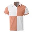 thumbnail image 4 of RMGVDSD Men's Polo Shirts Men Color Blocked Casual Loose Comfortable Trendy Business Shirt Button Lapel Short Sleeve Polo Shirt Fashion Knit Golf Shirt, 4 of 9