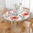 thumbnail image 3 of Pioneer Flower Floral Print Pattern Round Fitted Tablecloth with Elastic Edge,Dining Table Cover Waterproof,Outdoor Round Tablecloth for Camping,Dining,Indoor and Outdoor, 3 of 7