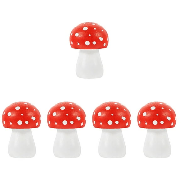 5 PCS Mushroom Statues Home Decor Set for Crafts and Ornaments, Kids Friendly Decorative Figurines