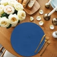 thumbnail image 2 of Pure Navy Blue Round 15 Inch Placemats Set of 6, Simple Solid Color HeatResistant Non Slip Place Mats for Dining Table, Wipeable Braided Kitchen Table Mats for Housewarming, 2 of 9
