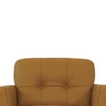 thumbnail image 2 of Leatherette Chair with Tapered Legs and Button Tufted Details, Brown, 2 of 5