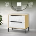 thumbnail image 3 of Ilios Innova | Buró Cajonera Moderna con 2 Cajones Blancos, Estructura de Acero y MDF, Mesa Auxiliar para Recámara, Oficina o Sala, Diseño Nórdico Funcional, 3 of 9