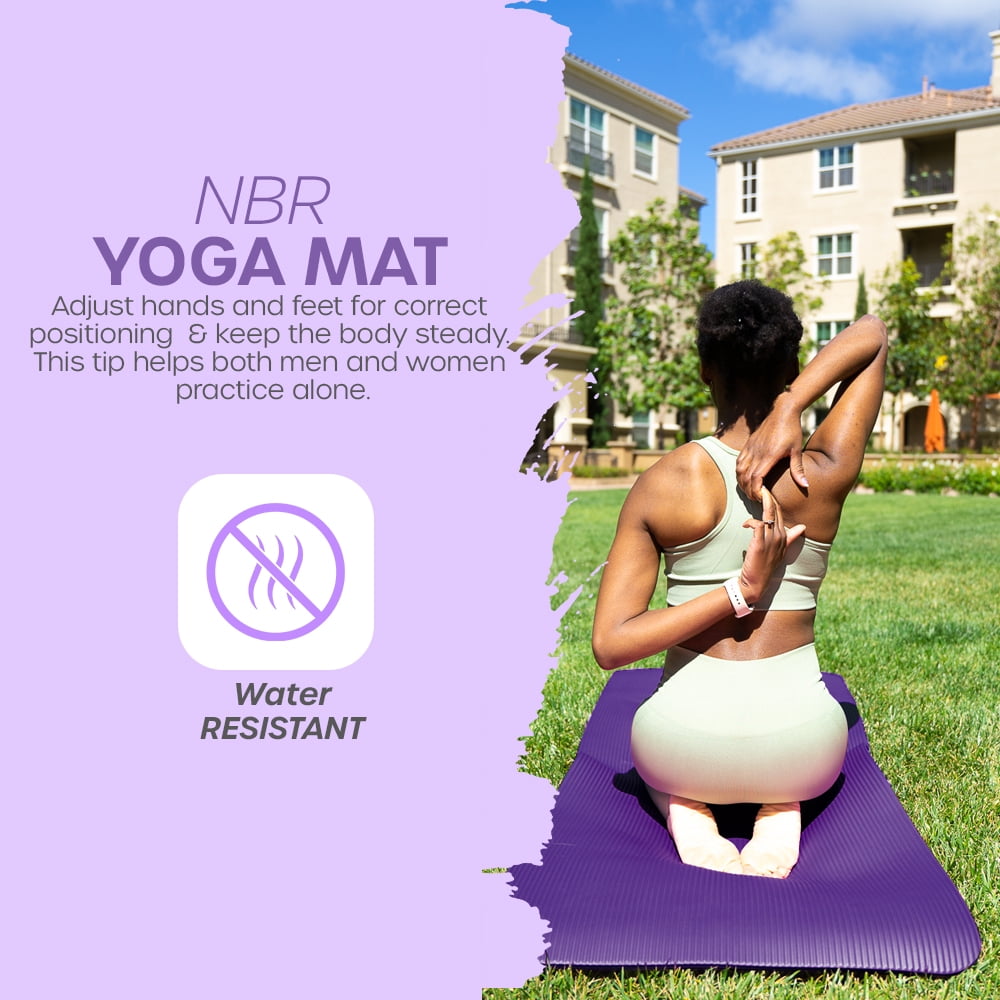 Yoga Mat 10 mm Thickness with Carry Strap | Lightweight and Non slip Yoga Mat