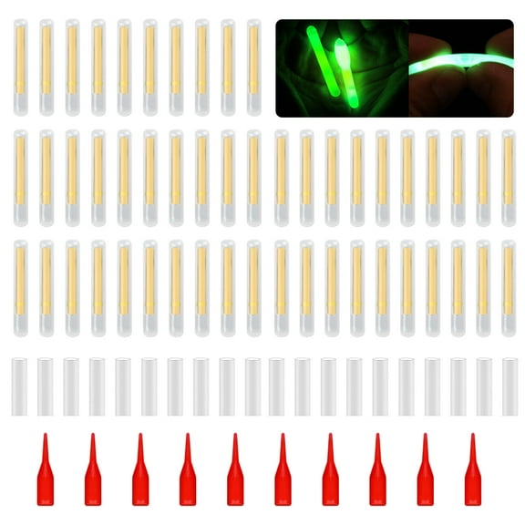 UNTERING 50Pcs Fishing Glow Stick Fluorescent Light Rod Tip Glow Sticks Night Fishing Light Sticks Fishing Supplies