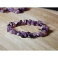 thumbnail image 3 of Amethyst Chip Bracelet Handmade Genuine Crystal Stretch Bracelet, 3 of 8