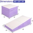 thumbnail image 4 of Matladin Incline Gymnastics Mat, Folding Gymnastics Cheese Wedge Mat, Gym Fitness Tumbling Skill Shape Mat for Kids Girls Home Training Exercise Mat, 48"x24"x14", 4 of 14
