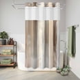 thumbnail image 6 of No Hook Shower Curtain, Brown Grey Shower Curtains for Bathroom with See Through Top Window, Abstract Neutral Textured Modern Minimalist Waterproof & Washable Bath Curtain Stand Up Stall 36"x72", 6 of 9