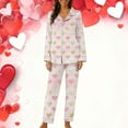 thumbnail image 2 of Diufon Women Pajama Set Valentine's Day Graphic Printed Long Sleeve Button Down Shirts and Pants 2 Piece Outfits, 2 of 6