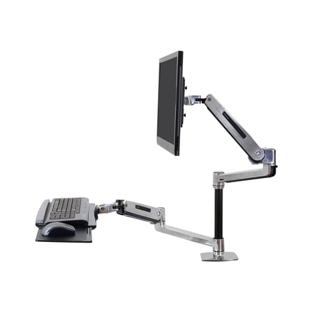 UPC: 0698833042955 | Ergotron  ERG45405026  WorkFit-LX  Sit-Stand Desk Mount System  1 Each  Polished Aluminum