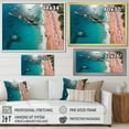 thumbnail image 4 of Designart "Aerial View of Beach in Blue and Pink V" Beach Framed Wall Art Decor - Coastal Pink Beach & Ocean Entryway Framed Wall Art Print, 4 of 6