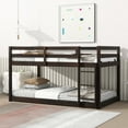 thumbnail image 2 of Solid Rubberwood Twin over Twin Bunk Bed with Ladder and Strengthened Slats Espresso, 2 of 7