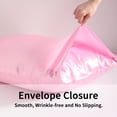 thumbnail image 3 of Satin Body Pillowcase for Hair and Skin, Luxurious and Silky Envelope Closure Body Pillow Cover, Pink, 20" x 54", 2 Pack, 3 of 6