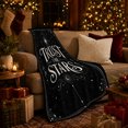 thumbnail image 3 of Trust Stars Celestial Design, Cozy Typography Art Scene, Warm Flannel Blanket for Living Room and Reading Nook, Art Lovers Housewarming Gift, Artistic Home Decor, 3 of 9