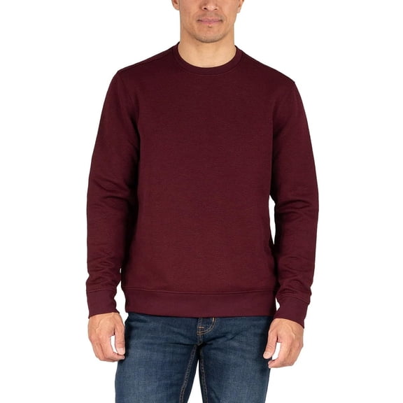 Gerry Men’s Textured Crewneck Sweater, Midweight 4-Way Stretch Pullover (Red, X-Large)