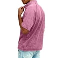 thumbnail image 4 of Zimjoy Basic Short Sleeve Polo Shirts for Men Classic 1/4 Zip Retro Tees Vintage Washed Casual Stylish Tops, Pink XL, 4 of 4