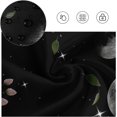 thumbnail image 2 of Stall Shower Curtain Small 36''''W x 72''''L Moon Phase Celestial Moonlit Crescent Lunar Cycles Eclipse Bathroom Curtains Planet Leaves Plants Black Background Polyester Fabric 7 Pack Plastic Hooks, 2 of 6