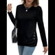 thumbnail image 3 of Camisas de Larga para Mujer, Túnicas, Blusas Holgadas, Elegantes, Cuello Redondo, Suéteres Básicos. Negro M, 3 of 10