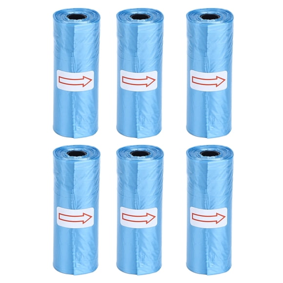 Bolsas para excrementos de perros, 6 rollos de bolsas para excrementos de mascotas, bolsas para excrementos de mascotas, parte superior de la línea