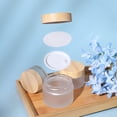 thumbnail image 6 of 30 Gram/ml Glass Cosmetic Containers with lids，Round Frosted Glass Jars with Leakproof lids,Small Empty Glass Sample Jars for Makeup Lip Scrub Balm Lotions Sample Eye Creams DIY (4 PACK 30ML), 6 of 9