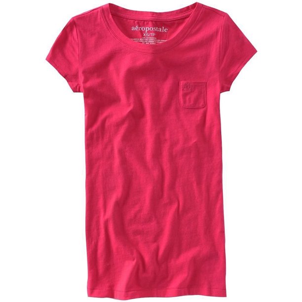 Aeropostale Womens A87 Small Pocket Graphic Camiseta, Rojo, X-Large