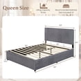 thumbnail image 3 of Gymax Queen Size Lift-up Storage Bed w/Hydraulic Lifts Wooden Slat Support Grey, 3 of 10