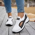 thumbnail image 2 of Women's Casual Shoes Thick Soled Round Toe Shallow Platform Slip on Comfortable Lightweight Suitable for Daily wear Walking White Size 9.5, 2 of 6