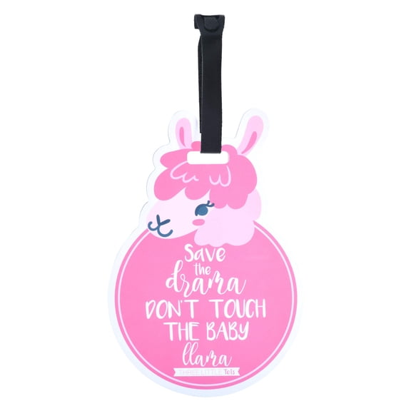 Pink Llama No Touching Baby Car Seat & Stroller Sign