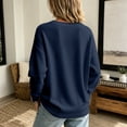 thumbnail image 4 of Dwellite Womens Knit V Neck Sweater Long Sleeve Fall Tops Lightweight Basic Pullover Tops Navy XL, 4 of 6