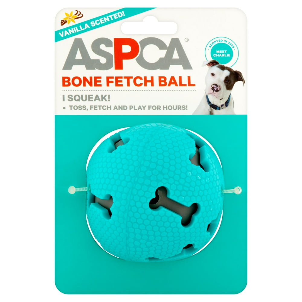 ASPCA Bone Fetch Ball Vanilla Scented Dog Toys with Squeaker Walmart