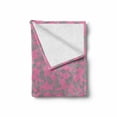 thumbnail image 2 of Floral Soft Flannel Fleece Throw Blanket, Big Grey Flower Petals on Pink Background Falling Leaves Natural Theme Artwork, Cozy Plush for Indoor and Outdoor Use, 60" x 80", Pink and Grey, by Ambesonne, 2 of 6