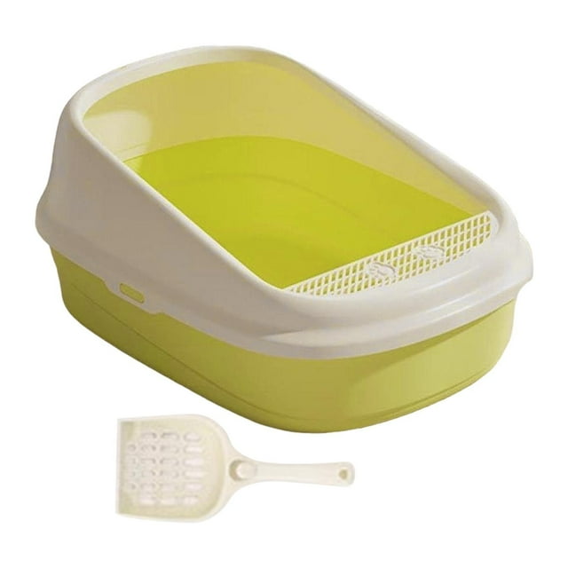 Cajas De Arena Para Gatos Grandes, Con Bordes Altos, Para Gatos Pequeños Y Grandes, XL Verde