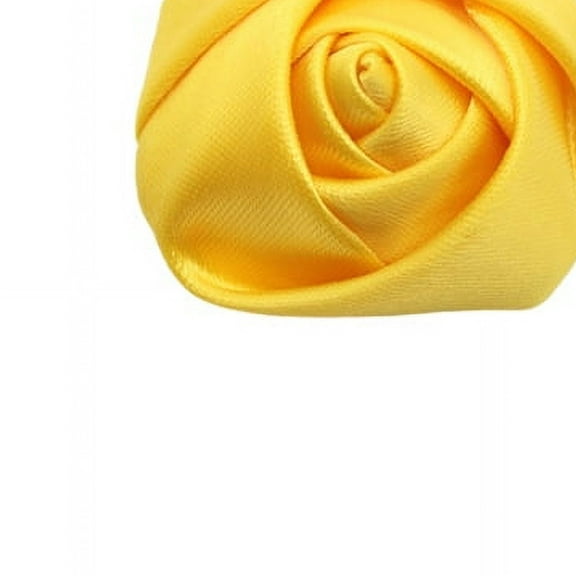 XmhyTop-A 20PCS Satin Ribbon Rose,Handmade Fabric Flowers for DIY Sewing Crafts Appliques Weddings Clothing Decor,Yellow
