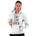 thumbnail image 4 of Live Love Laugh Valentines Day Hearts Hoodie Sweatshirt Women Brisco Brands M, 4 of 6