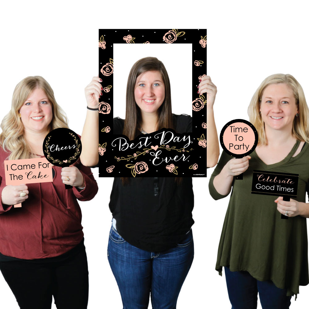 Best Day Ever Bridal Shower Selfie Photo Booth Picture Frame & Props