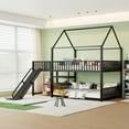thumbnail image 4 of Full Metal House Bunk Bed with Storage Stairs, Slide, Safety Rails, Black, 4 of 27