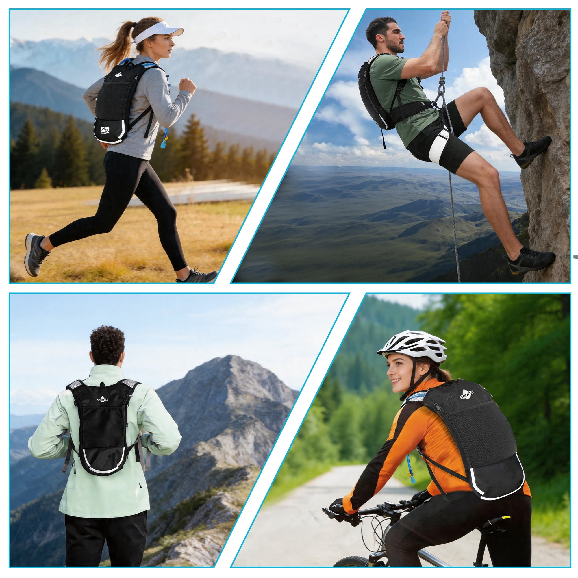 Hydration Backpack with 2L Water Bladder, Lightweight Water Reservoir Vest for Running, Hiking, Cycling, Camping