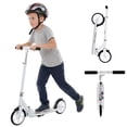 thumbnail image 1 of Gymax Trottinette Pliante à Propulsion avec 3 Hauteurs Réglables, Grandes Roues de 8 Pouces, Alliage d'Aluminium, Blanc, 1 of 10