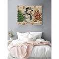 thumbnail image 3 of Christmas Canvas Print Wall Art Framed Canvas Art Wall Decor Gingerbread Man Snowman Xmas Tree Star Wood Grain Pictures Painting Morden Artwork for Living Room Bedroom, Ready to Hang - 12"x16", 3 of 6