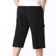 thumbnail image 3 of TAIAOJING Men's Relaxed Straight-Fit Pants Casual Solid Mid Waist Elastic Mid Waist Loose Cargo Shorts Multi Pockets Trousers, 3 of 6