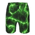 thumbnail image 4 of Disketp Men'S Swim Trunks Hawaiian Breathable Surf Beach Swimsuits Mesh Lining Beach Shorts With Pockets-Green Lightning, 4 of 9